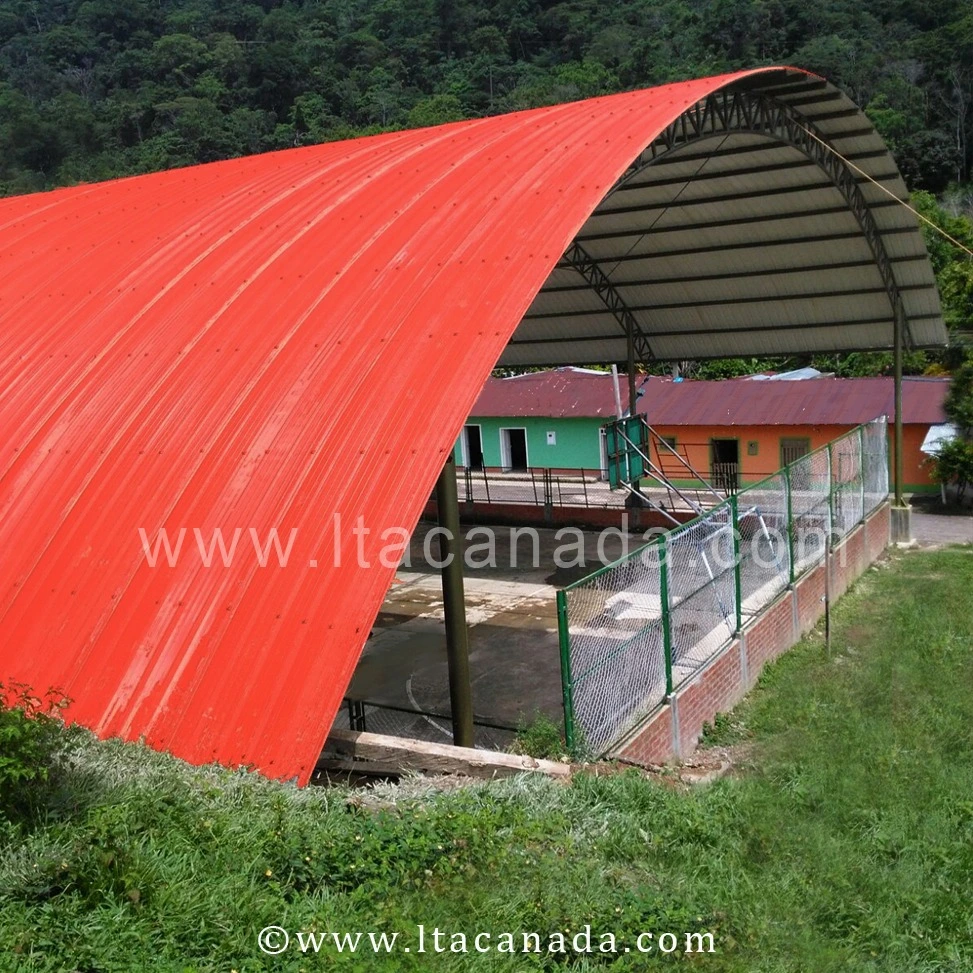 Cubierta LTA Canada — cancha cubierta con teja PVC